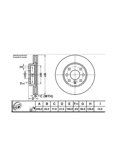 Opel Corsa C 2000 - 2006 Ön Fren Diski Set 240 Mm