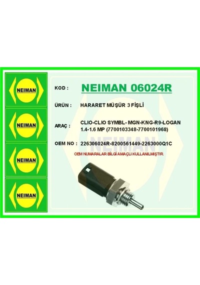 Hararet Müşür 3 Fişli Clıo-clıo Symbl- Mgn-kng-r9-