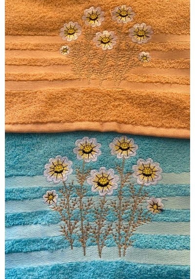 Daisy Soft 4lü Nakışlı Çeyizlik Havlu Takımı Çok Renkli