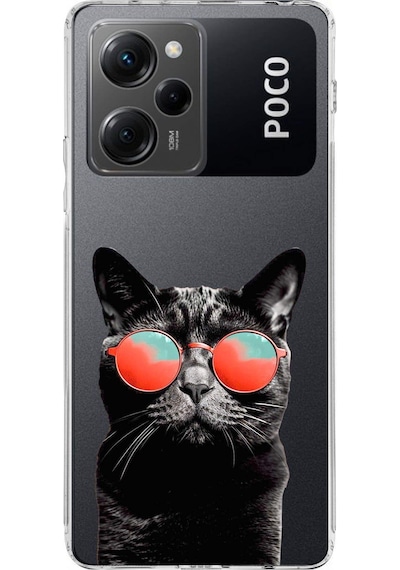 Xiaomi Poco X5 Pro İle Uyumlu 1mm Slim Fit Kedi 3 050d Baskılı Şeffaf Kılıf Şeffaf