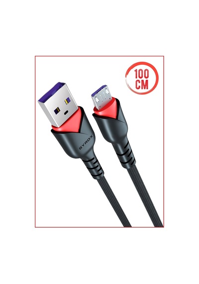 Syrox C91 2.0 Mah Micro 1 Mt Gül Desenli Kablo Araç Şarjı, Standart