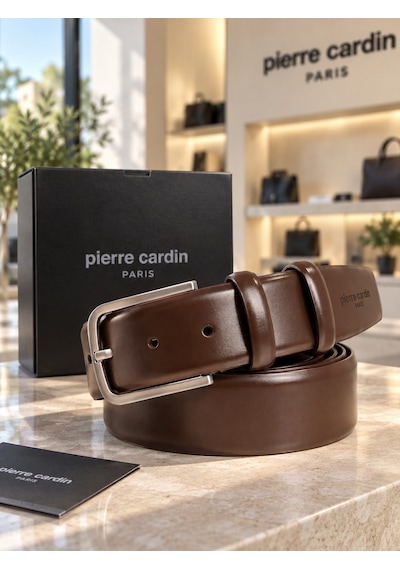 Pierre Cardin %100 Hakiki Deri Kahve Rugan Şık Klasik Erkek Kemer