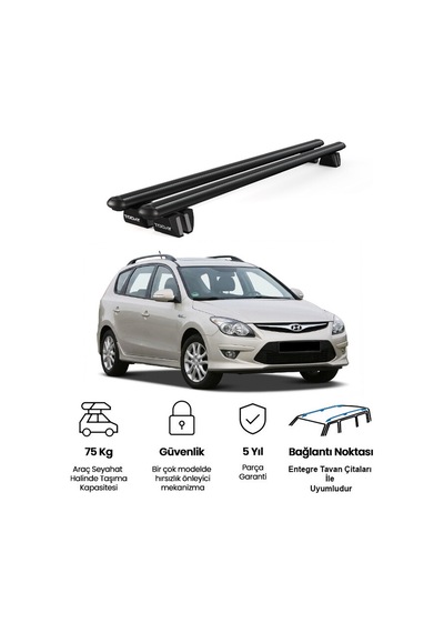 Pençe Hyundai İ30 Sw 2007-2012 Uyumlu Siyah Ara Atkı 109cm Port Bagaj Tavan Barı