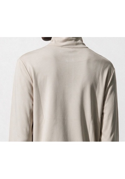 Vedi-bb Kadın Dik Yaka Yarım Fermuarlı İşlemeli Uzun Kollu Sweatshirt Taş