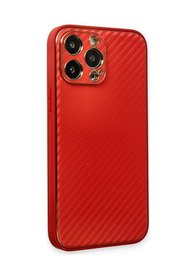 Newface - 236 - Apple iPhone Uyumlu 13 Pro Max Kılıf Coco Karbon Silikon - Metemıx - - Kırmızı