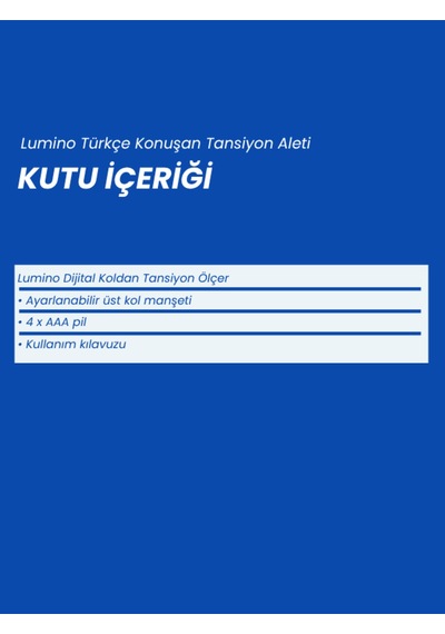 Lumino JN-163B İngilizce Konuşan Tansiyon Aleti