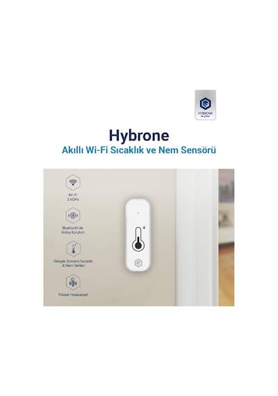 Hybrone Akıllı Wi-fi Sıcaklık Ve Nem Sensörü