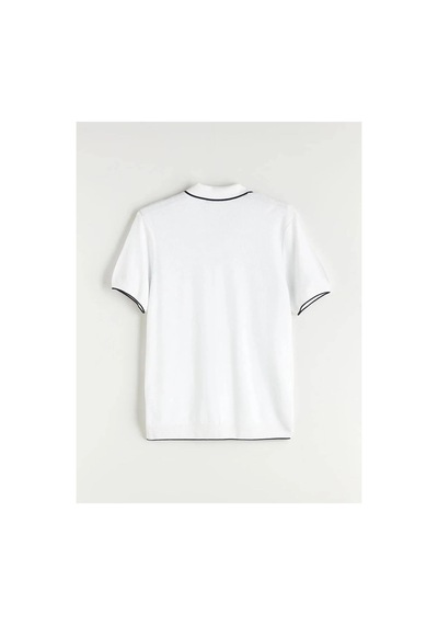 LC Waikiki Southblue Ekru Polo Yaka Kısa Kollu Erkek Triko Kazak Ecru