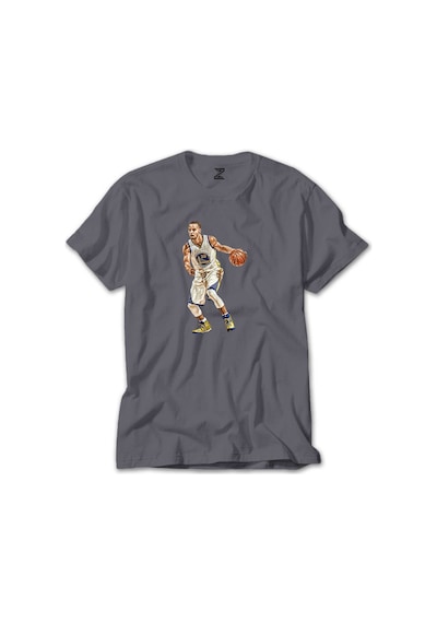 Stephen Curry Siluet Gri Tişört