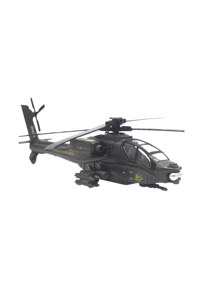 1:72 Işıklı Sesli Metal Çek Bırak Savaş Helikopteri Model Oyuncak Dayanıklı Dekoratif Helikopter