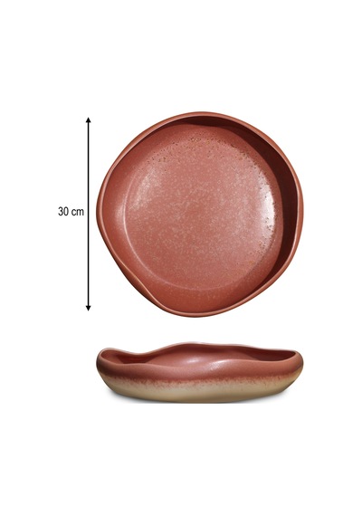 30 Cm Rosa Desenli Porselen Salata Ve Servis Kasesi Beyaz