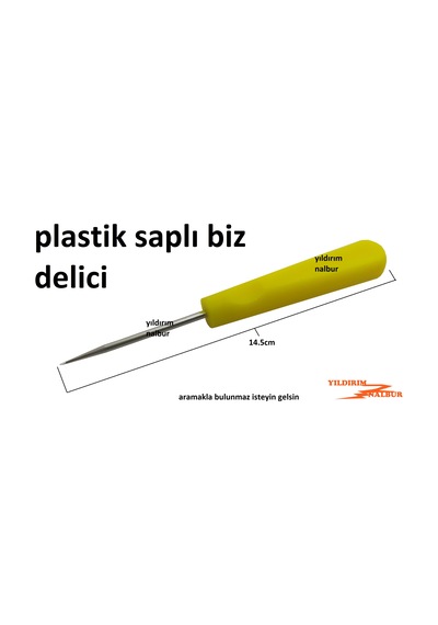 Çuvaldız Mini Boy Top Saplı Biz Plastik Saplı Deri Delme Kemer De
