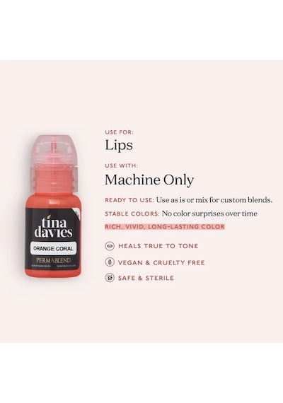 Perma Blend Tina Davies Orange Coral Kalıcı Makyaj Dudak Pigmenti 15ml