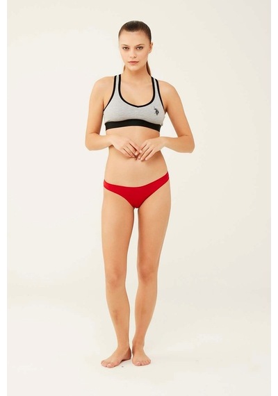 U.S. Polo Assn.Kadın Siyah - Beyaz - Ten - Somon - Kırmızı  5 Li Brazilian Slip 67007 Ten Rengi