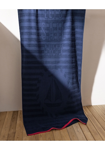 Madame Coco Mathis %100 Pamuk Plaj Havlusu - Lacivert - 70x150 Cm 8684427310816 Çok Renkli