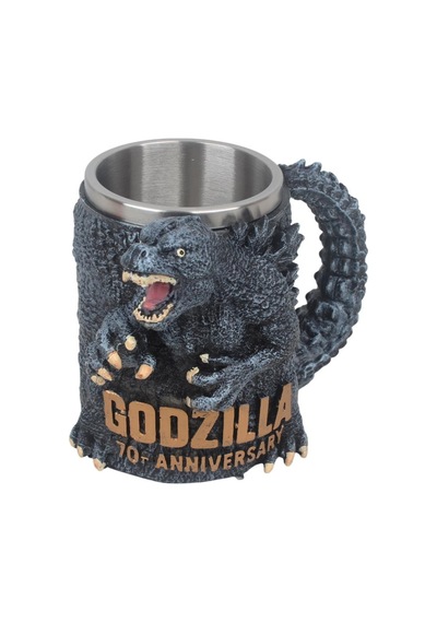 3d Godzilla Tasarımlı Kupa Paslanmaz Çelik İç Hazneli Kulplu Dekoratif Bardak 400 Ml Çok Renkli