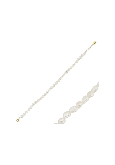 7,5 Mm Yassı Barok İnci Bileklik 18 Cm / Sarı Sarı Sarı Altın