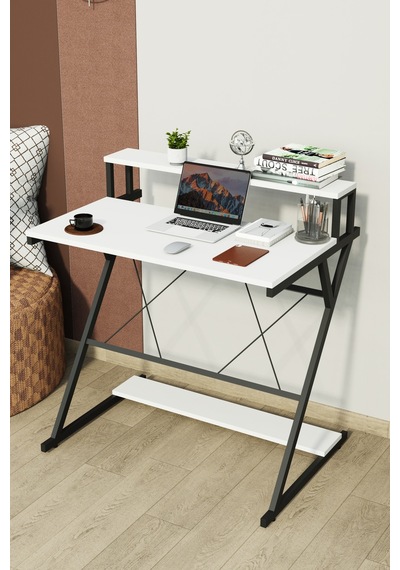Lucca Raflı Çalışma Masası Metal Ayaklı Bilgisayar Masası Ofis Ve Ev Çalışma Masası Beyaz Lucca Raflı Çalışma Masası Metal Ayaklı Bilgisayar Masası Ofis Ve Ev Çalışma Masası Beyaz