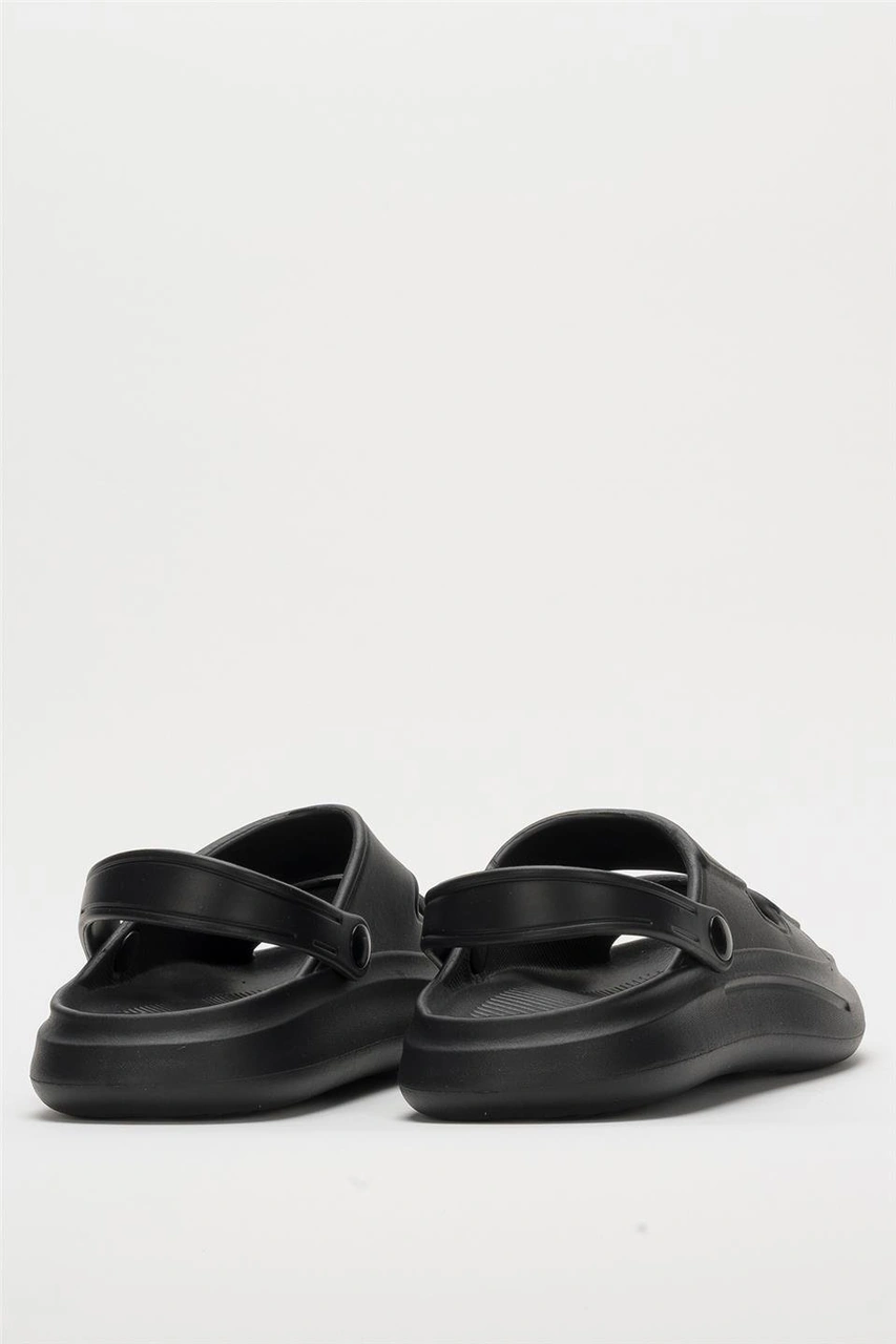 Liger Unisex Ortopedik Deniz Havuz Terliği Sandalet Siyah Siyah