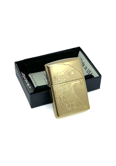 Zippo Amerikan Kartalı High Polish Brass Dizayn Çakmak Sarı