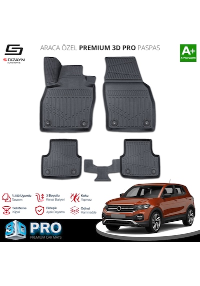 S-dizayn Vw T-cross 3d Pro Havuzlu Paspas 2019 Üzeri A+ Kalite