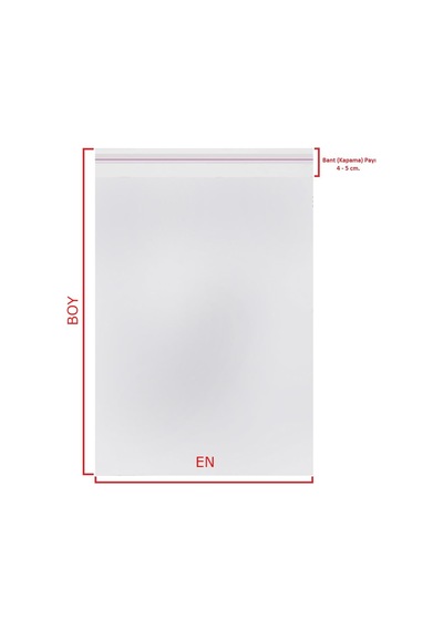 CarpCorn 11x10+5 CM  (11*15)  Şeffaf Bantlı Yapışkanlı OPP Jelat 100 Adet