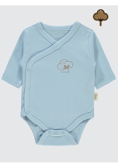 Civil Baby Bebek Organik Çıtçıtlı Badi 0-6 Ay Mavi