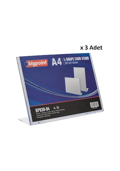 Bigpoint Kart Standı Yatay A4 X 3 Adet Diğer