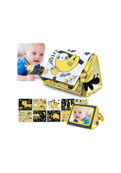 Tummy Time Hışırtılı Yumuşak Bez Aktivite Kitabı - Tembel Hayvan