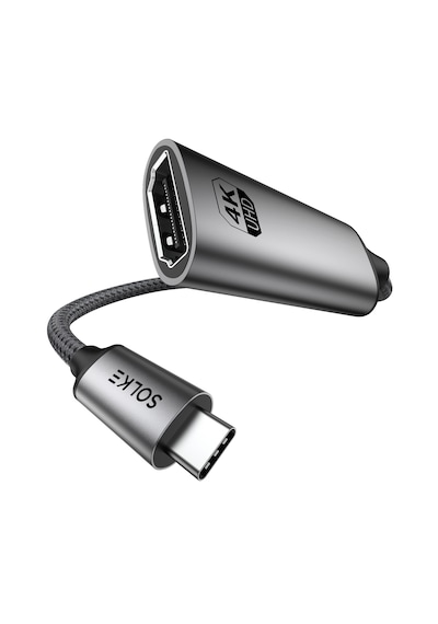 Solke Usb-c To Hdmı Adaptör 0.2 Metre 4k 60hz 18gbps Type-c To Hdmı Çevirici Örgülü Alüminyum