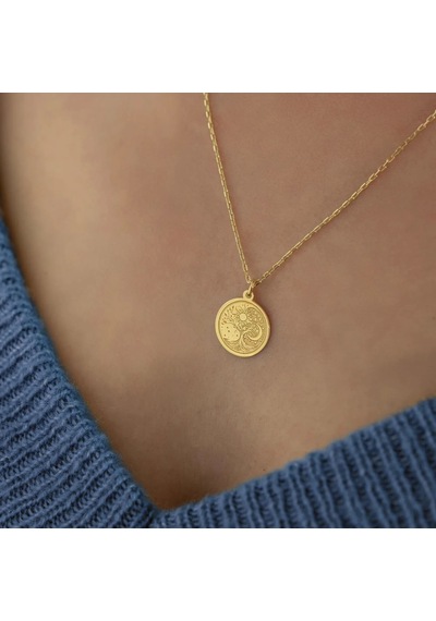 Kahveci.store Özel Tasarım Altın Renk Hayat Ağacı Kolye 22