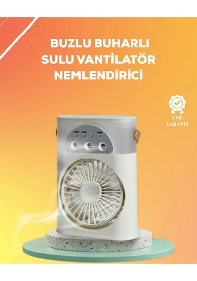 Mey İthalat Mini Klima Fan Usb'li, 7 Renk Gece Işığı, 3'ü 1 Arada Fonksiyon