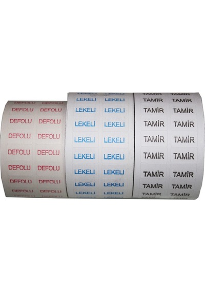 Tamir Lekeli Defolu Yapışkanlı Kontrol Etiketi 3 Lü Set