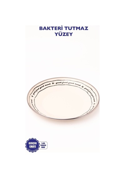 Mood Emaye Pasta/sunum Tabağı 21 Cm Krem - Siyah