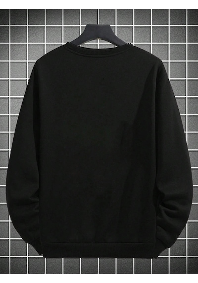 Adrift Slogan Graphic Drop Shoulder Sweatshirt Siyah Siyah