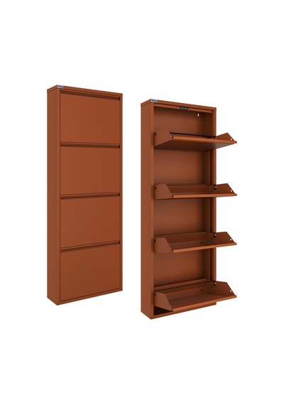 Ceha 4'lü Metal Ayakkabılık - Taba K.AYK-4/P8004