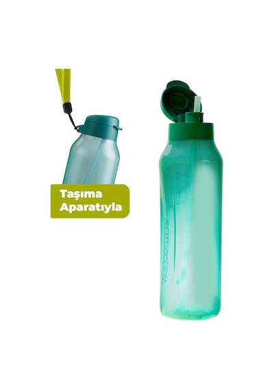 Tupperware Aquavibe Pipetli Su Şişesi Matara 1.2 L Gizemli Yeşil Yeşil