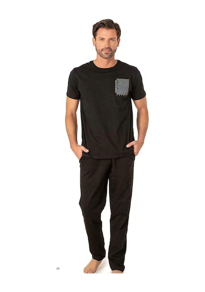 Pierre Cardin 6075 Erkek Penye Pijama 25y Siyah