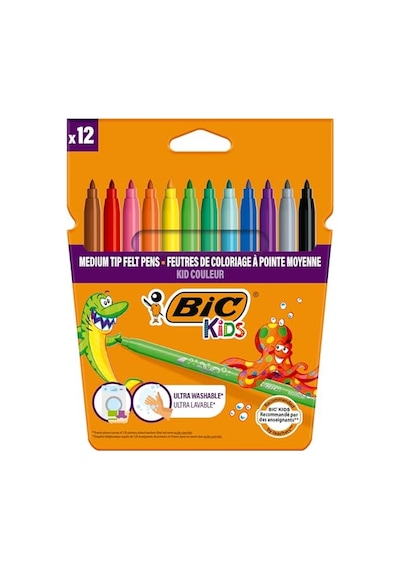 Bıc Kids Kid Couleur Keçeli Boya Kalemi, 12'li Kutu 124-Pembe