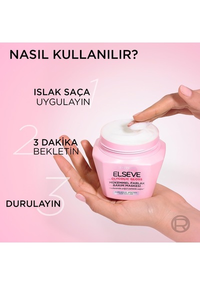 L'oréal Paris Glycolic Gloss Mükemmel Parlaklık Veren Saç Bakım Maskesi 300ml