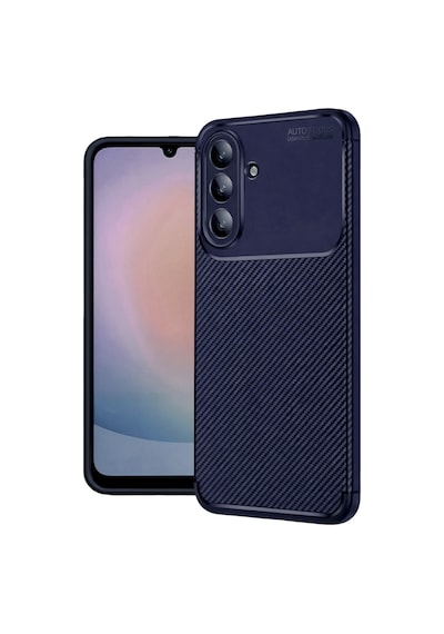 Samsung Galaxy A37 5g Uyumlu Kılıf Karbon Tasarım Kamera Korumalı Silikon Telefon Kılıfı Kapak Lacivert