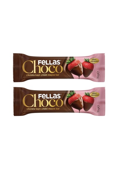 Çikolata Kaplı Meyve Bar Çilek 35gr X2