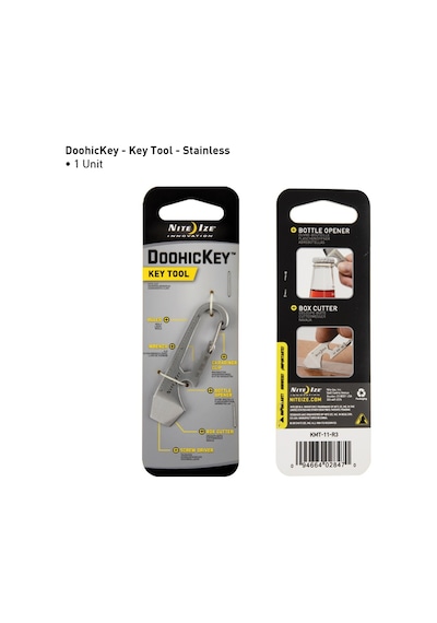 Nite Ize Doohickey Çok Amaçlı Çelik Anahtarlık -Gri