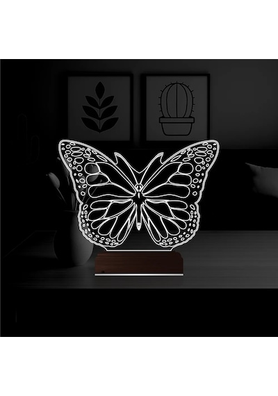 Luvivia Kelebek 3d Lamba - Masa Gece Lambası Şeffaf