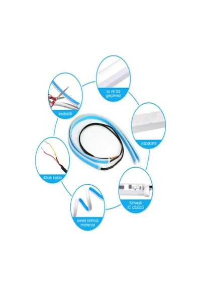 Far Üstü Kayar Led Selamlamalı Sinyalli 60 Cm