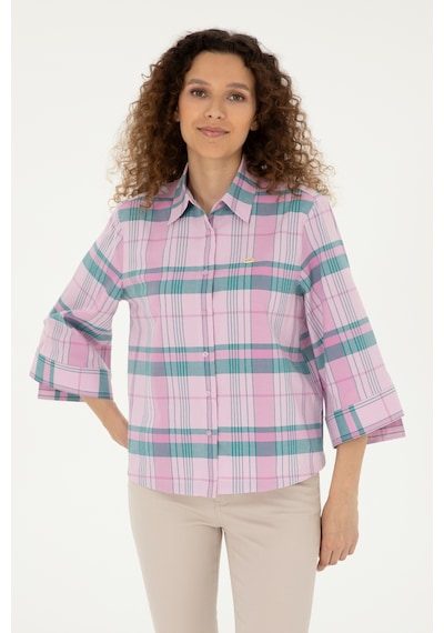 U.s. Polo Assn. Kadın Pembe Gömlek Desenli 50289145-vr041 Pembe