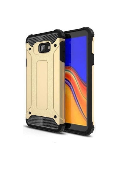 Noktaks - Galaxy Uyumlu J6 Plus Uyumlu - Kılıf Çift Katman Zırh Tank Crash Military Kapak - Gold - T6264 Gold