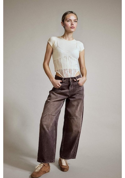 Defacto Wide Leg Geniş Bol Paça Bilek Boy Jean Pantolon G2909ax25aubn336 Kahve