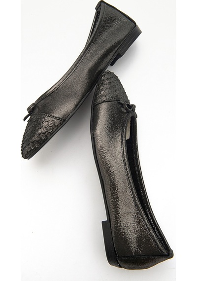 Luvishoes Luvi Shoes Simli Hakiki Deri Kadın Babet 02 Siyah