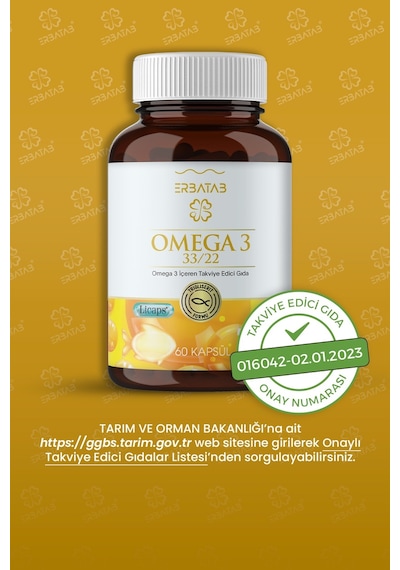 Erbatab Omega 3 Balık Yağı 60 Kapsül Erbatab Omega 3 Balık Yağı 60 Kapsül